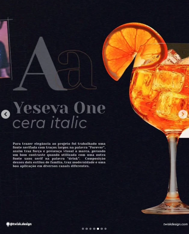 A tipografia: Yeseva One e Cera