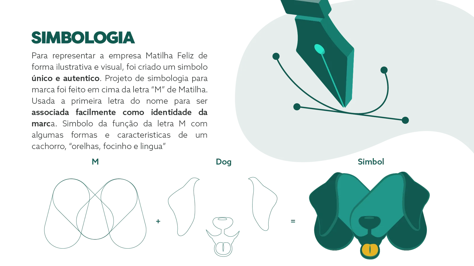 A simbologia: o M de Matilha somado ao cão