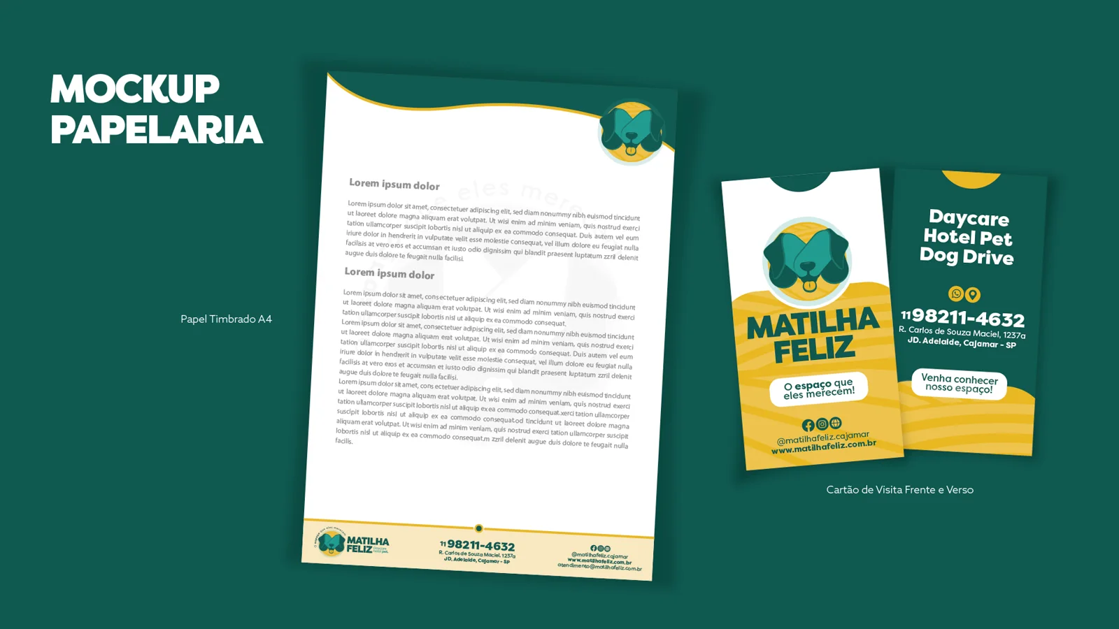 Papelaria: timbrado e cartão de visita